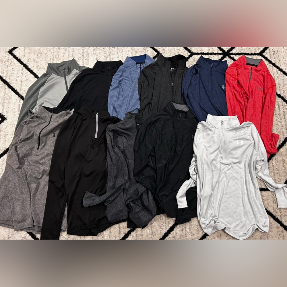 Lot of 10 Under Armour 1/4 zips small - all in great condition